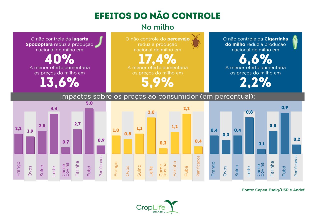efeitos do não controle no milho Gráfico com os efeitos do não controle no milho