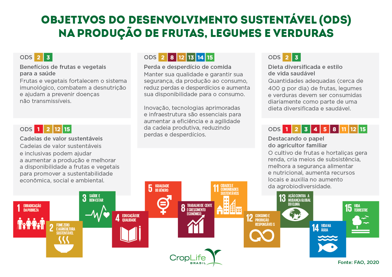 Objetivos de Desenvolvimento Sustentável na produção de frutas, legumes e verduras Objetivos de Desenvolvimento Sustentável na produção de frutas, legumes e verduras